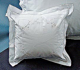 Baby pillow sham. Diamond Square hemstitch 12 inches square. - Click Image to Close