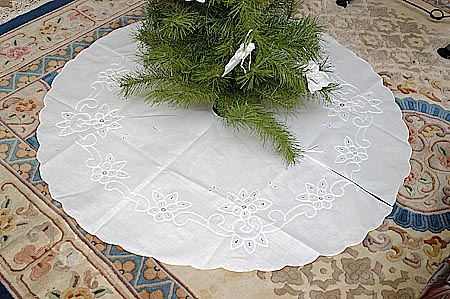 Embroidered Christmas Tree Skirts.